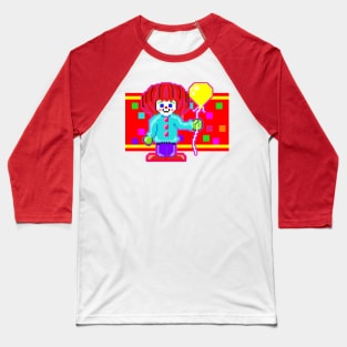 Pixel Clown With Balloon Baseball T-Shirt